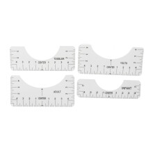 4PCS T Shirt Ruler Recyclable Center Design Vinyl Alignment
