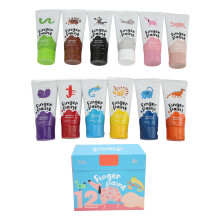12-Color Finger Paint Skin-Friendly Washable Kids Art Supplies DIY