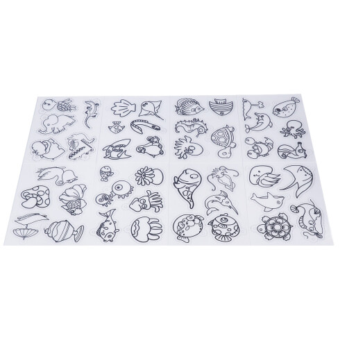 (Ocean Series) 8Pcs Heat Shrinky Sheets DIY Key Chains Decor Translucent Patterns