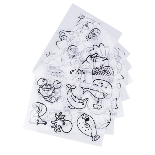 (Ocean Series) 8Pcs Heat Shrinky Sheets DIY Key Chains Decor Translucent Patterns 2