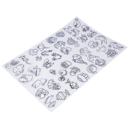 (Ocean Series) 8Pcs Heat Shrinky Sheets DIY Key Chains Decor Translucent Patterns 1