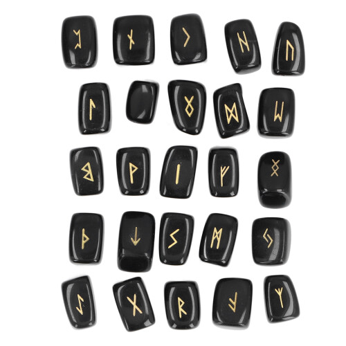 Rune Stones Obsidian Material Runes Set 2