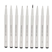 9Pcs Waterproof Micro Line Pens Smoother Writing Different Nib Sizes