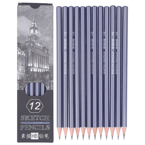 12Pcs Graphite Pencils Hard Drawing Set for Sketching