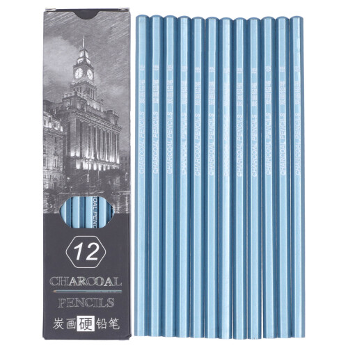 12Pcs Charcoal Pencils Hard Drawing Set for Sketching
