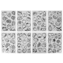 (Fruit Pattern) 8Pcs Heat Shrink Sheet Set Fruit Vegetable Pattern Shrinky Art Paper