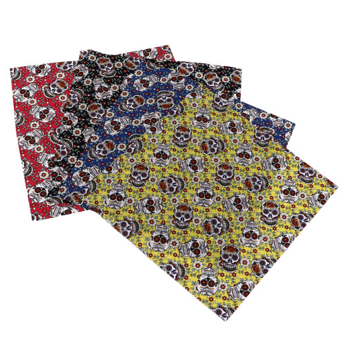 Skull Pattern Cotton Fabric DIY Craft Material 2