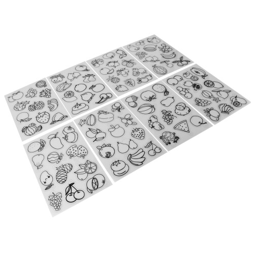 (Fruit Pattern) 8Pcs Heat Shrink Sheet Set Fruit Vegetable Pattern Shrinky Art Paper 2