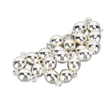 (White K) 20 Sets Magnetic Clasps Round Brass DIY Jewelry White