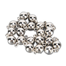 (Silver) 20 Sets Magnetic Clasps Round Brass DIY Jewelry White