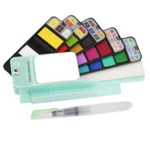 Watercolor Paint Set 25 Colors Portable Foldable Kit for Travel