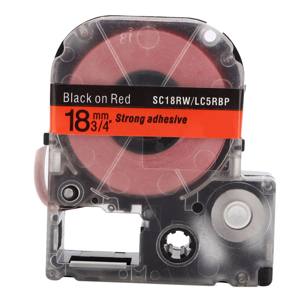 (Black On Red) PET Label Tape Replacement for Epson KINGJIM Black on Silver-image-OPC-PMFV29T-NEW