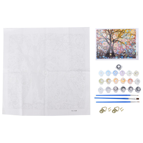 DIY Digital Painting Tree Landscape Canvas with Numbered Kit