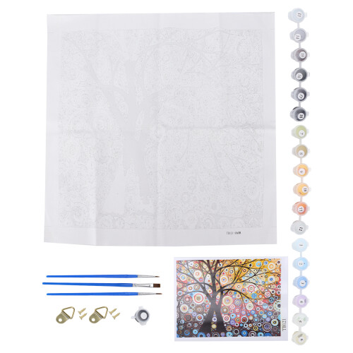 DIY Digital Painting Tree Landscape Canvas with Numbered Kit 1