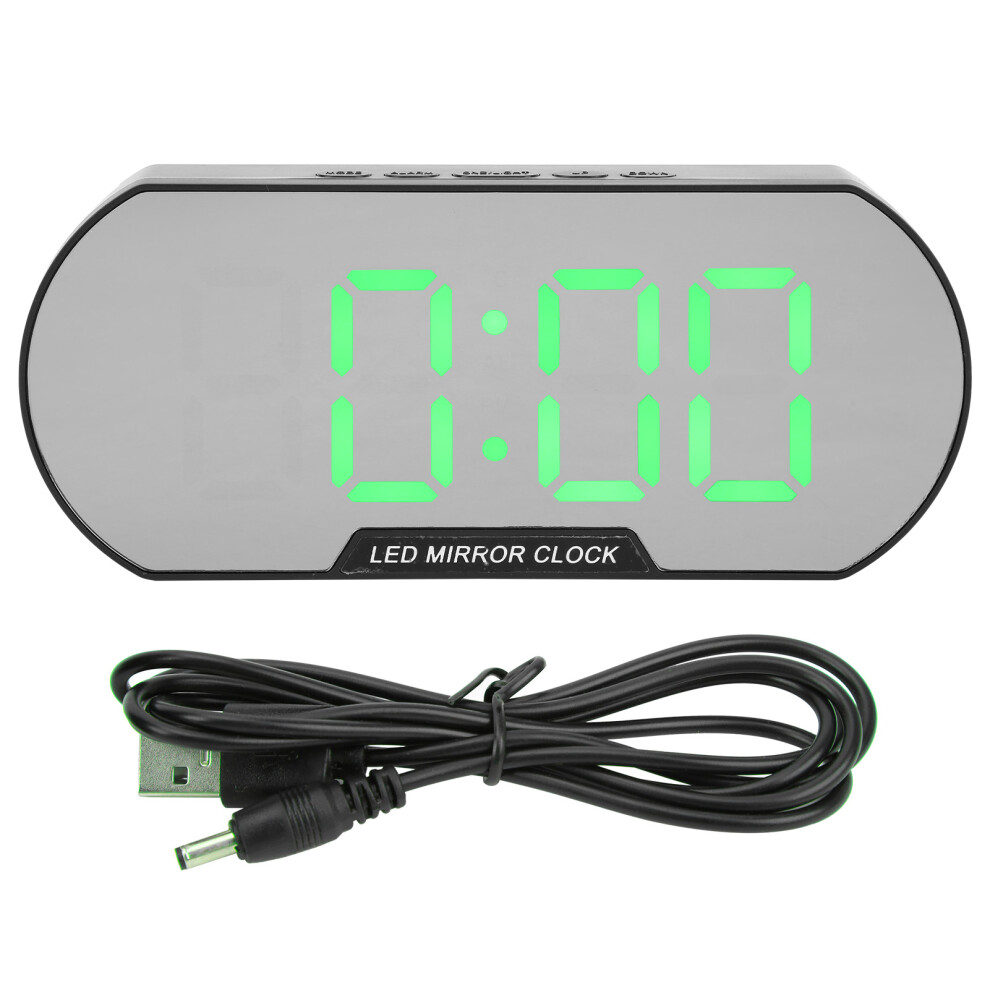 (Green) LED Digital Alarm Clock Makeup Mirror USB Battery Blue for Kids-image-OPC-PMFV2JQ-NEW