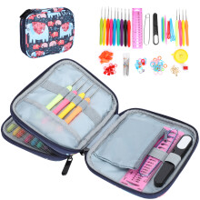 Crochet Set Lengthened Printed TPR Soft Handle DIY Knitting Tools