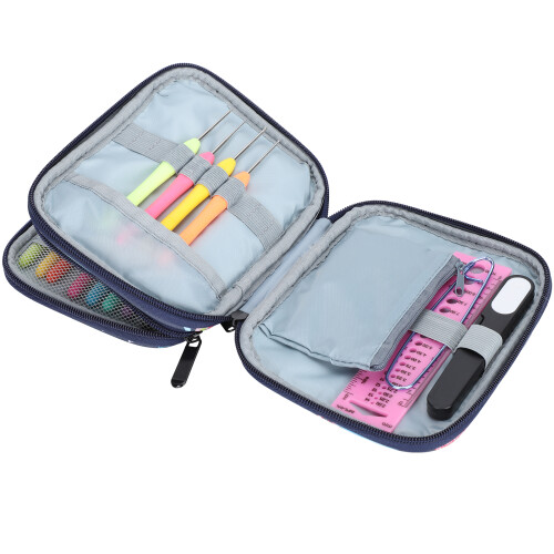 Crochet Set Lengthened Printed TPR Soft Handle DIY Knitting Tools 1