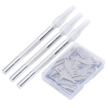 3Pcs Craft Knife Set with Silver Thread, 120Pcs Blades for Art