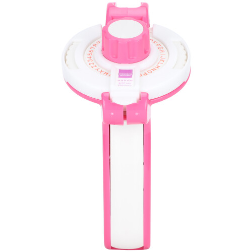 Embossing Label Maker Mini Manual Typewriter Tape Printer DIY Pink 2