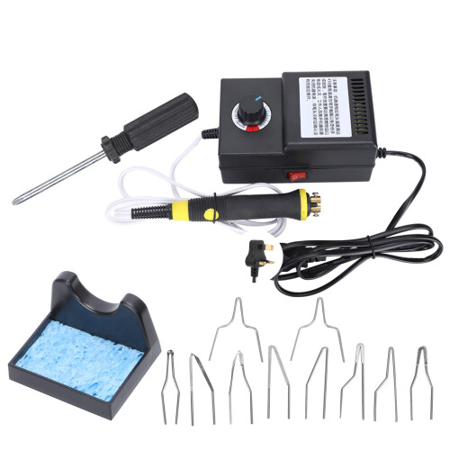 (UK Plug 220V) Woodburner Adjustable Temp Pyrography Set 220V UK Plug