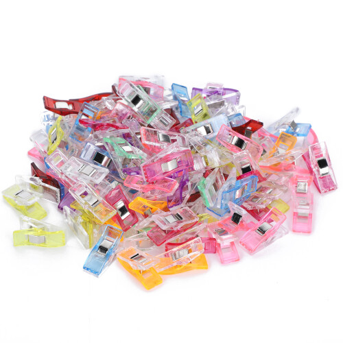 100Pcs Hemming Clips Patchwork Sewing Flat Head Plastic Clips 2
