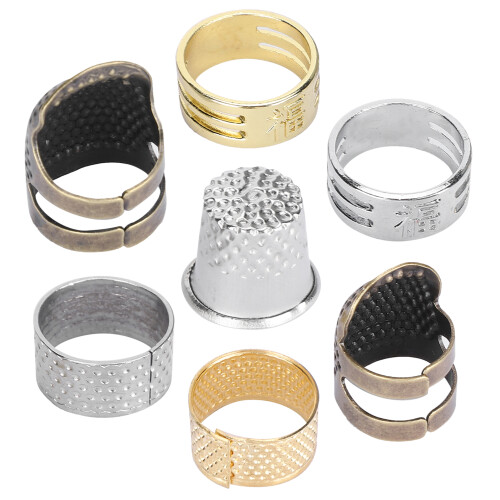 7Pcs Brass Sewing Thimble Ring Finger Protector 1