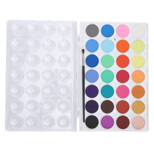 28 Colors Watercolor Paints Portable Block with Brush Art Supplies