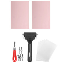 Rubber Carving Kit Block Stamp Printmaking Art Craft with Cutter
