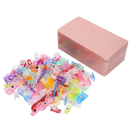100Pcs Assorted Color Plastic Sewing Clips Hemming PatchWork Safety 1