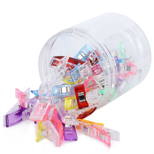 50Pcs Plastic Sewing Clips Assorted Color Hemming Clamps