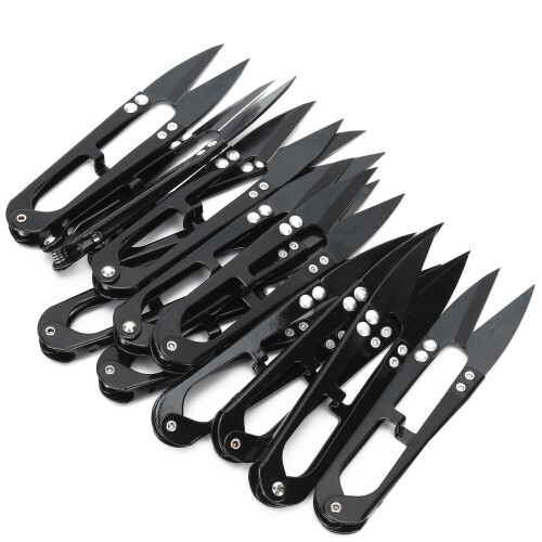 12Pcs Spring Yarn Scissors UShaped High Carbon Steel DIY Thread Cutter 2