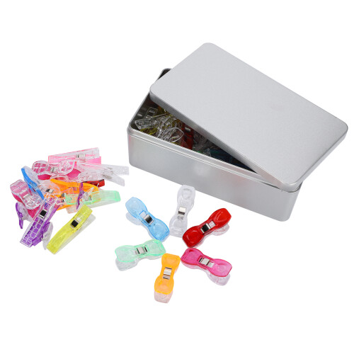 100Pcs Sewing Clips Plastic Assorted Color Hemming Knitting Clamp 1
