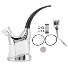 Water Filter Pipe Smoking Set Silver Plastic with Light