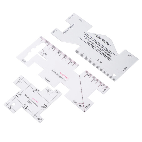 3Pcs Quilting Seam Ruler Templates Gauge Sewing Tools
