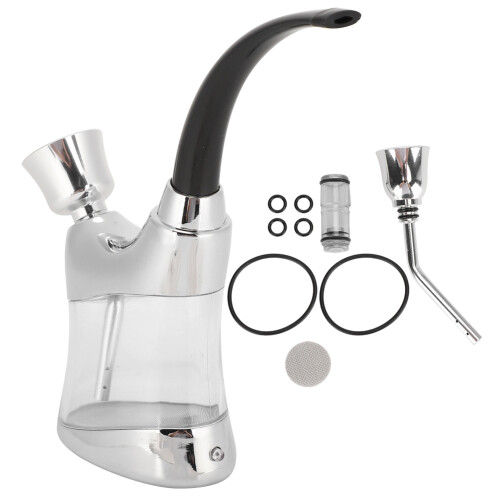 Water Filter Pipe Smoking Set Silver Plastic with Light 2