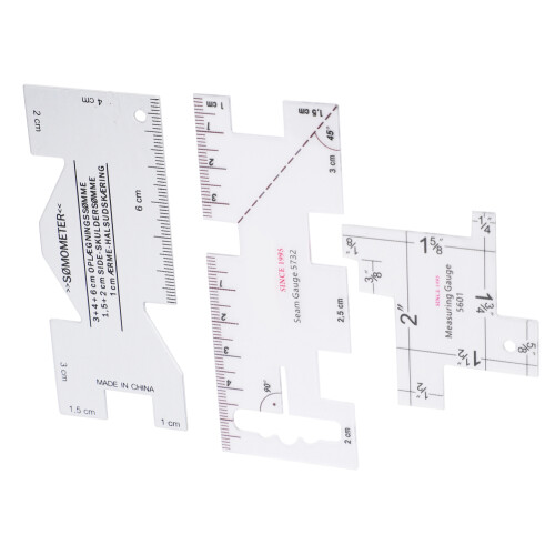 3Pcs Quilting Seam Ruler Templates Gauge Sewing Tools 2