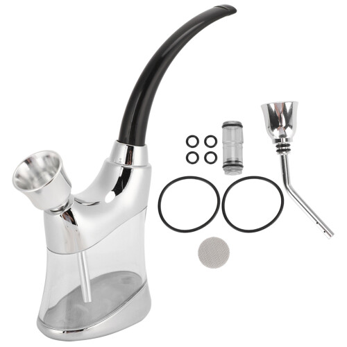 Water Filter Pipe Smoking Set Silver Plastic with Light 1