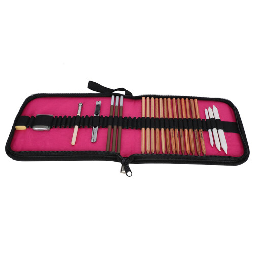 Sketch Pencil Set with Charcoal Eraser Case 2