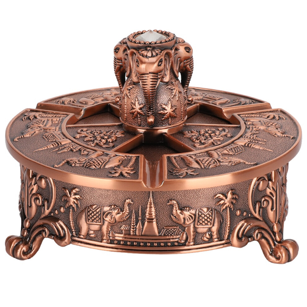 Retro Elephant Ashtray with Lid European Metal Decor-image-OPC-PMFV6YS-NEW