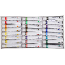 24Pcs Watercolor Paint Set 12ml Professional Aluminum Tube Paintbrush