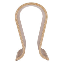 (Wood Grain) Wooden Headset Hanger Rack Earphone Stand Holder Desktop Burlywood