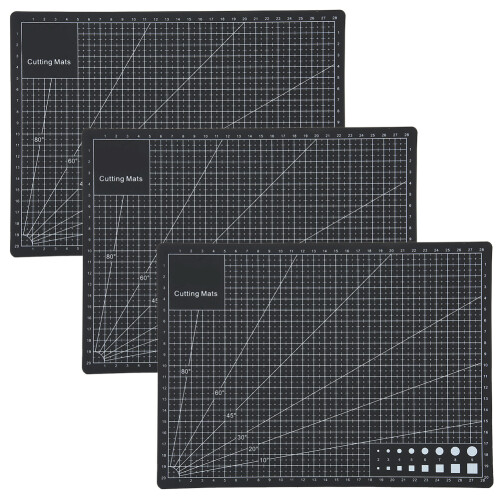 3Pcs A4 Black Cutting Mat Model Cut Pad Stamp Engraving Board