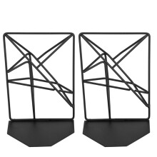 2Pcs Metal Hollow Book Stands Nonskid Black