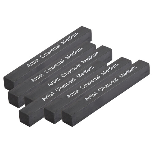 6Pcs Compressed Charcoal Sticks Black Graphite Pencil Art