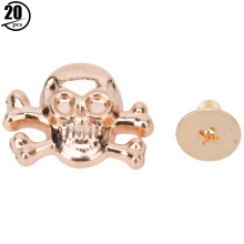 (Ghost Head with Bone Gold) 20PCS 15mm Punk Skull Rivet Gothic Luggage Silver