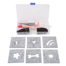 DIY Wool Felting Tool Set with 6 Mold Scissors Awl