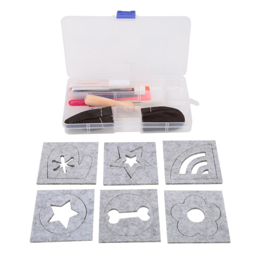DIY Wool Felting Tool Set with 6 Mold Scissors Awl
