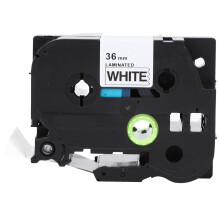 36mm Laminated Black on White Tape for Brother TZe-261/661