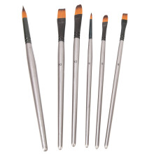 6PCS Multifunction Nylon Aluminum Tube Oil Brush DIY Painting Birch