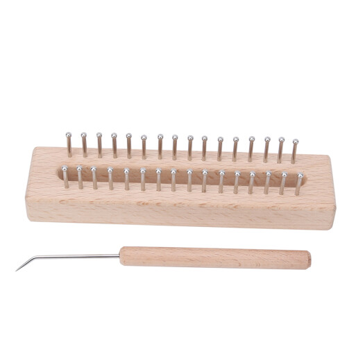 Rectangular Knitting Loom Hand Wooden Weaving Machine with Elbow Hook 1
